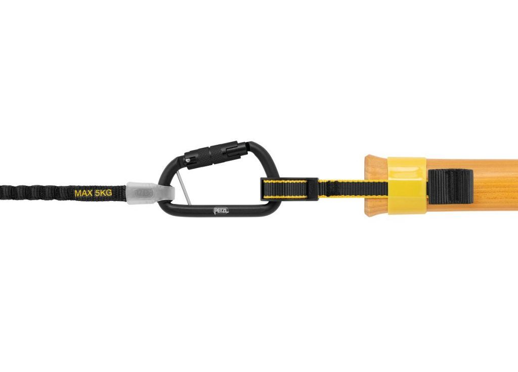 Cintas para asegurar herramientas en Trabajos Verticales 5 mosquetón y cinta petzl